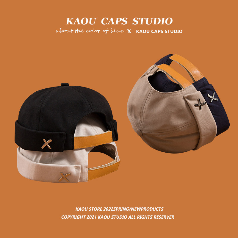 潮人雅痞地主帽男女情侣嘻哈街头瓜皮帽春秋韩版个性水手无檐帽子