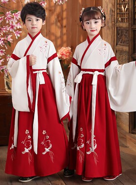 儿童书童舞蹈服中华孝道汉服国学幼儿园三字经弟子规孔子表演服6