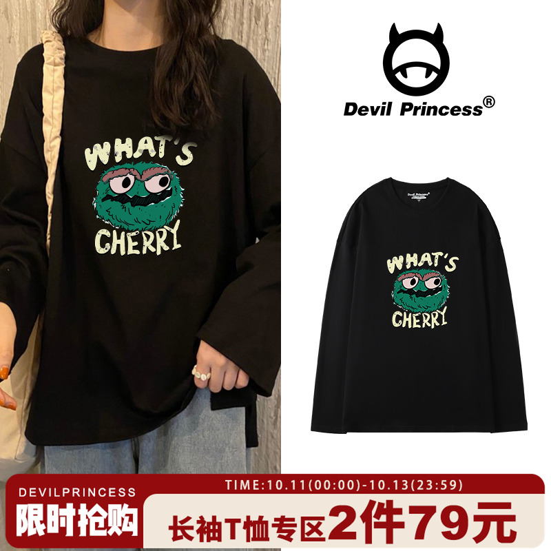 新款韩版盐系少女宽松慵懒风T恤