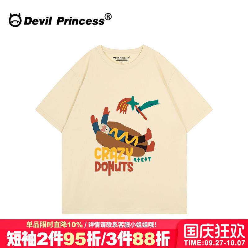 短袖vintage美式复古风卡通印花