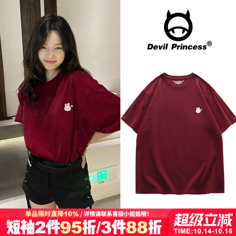 短袖T恤女chic小众印花