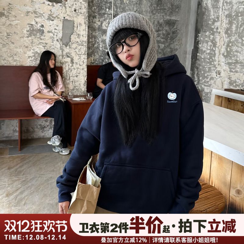 chic学院风宽松休闲减龄卫衣女秋