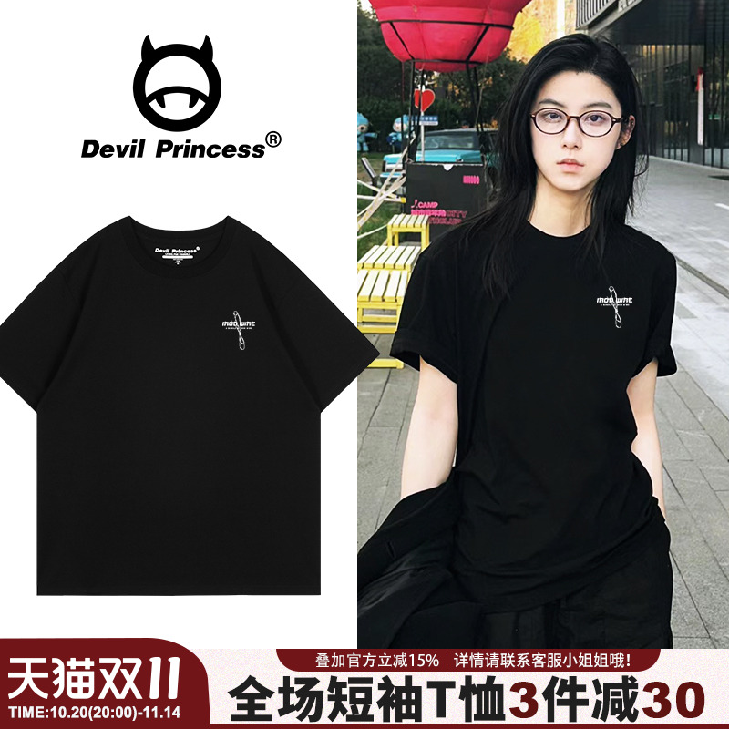 街头风潮牌宽松正肩短袖t恤女