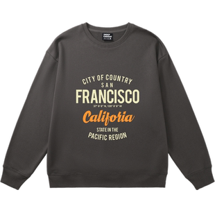 美式复古学院风显白酒红色无帽卫衣女宽松设计感简约字母印花上衣