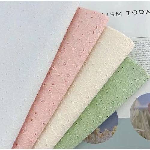 夏季薄款全棉电脑绣花刺绣镂空布料衬衫连衣裙童装服装手工面料