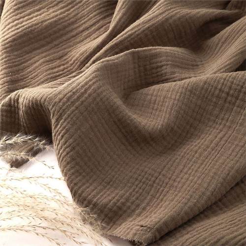 100%全棉a类纯棉双层皱布面料被套裙子服装肌理婴儿棉布背景布料