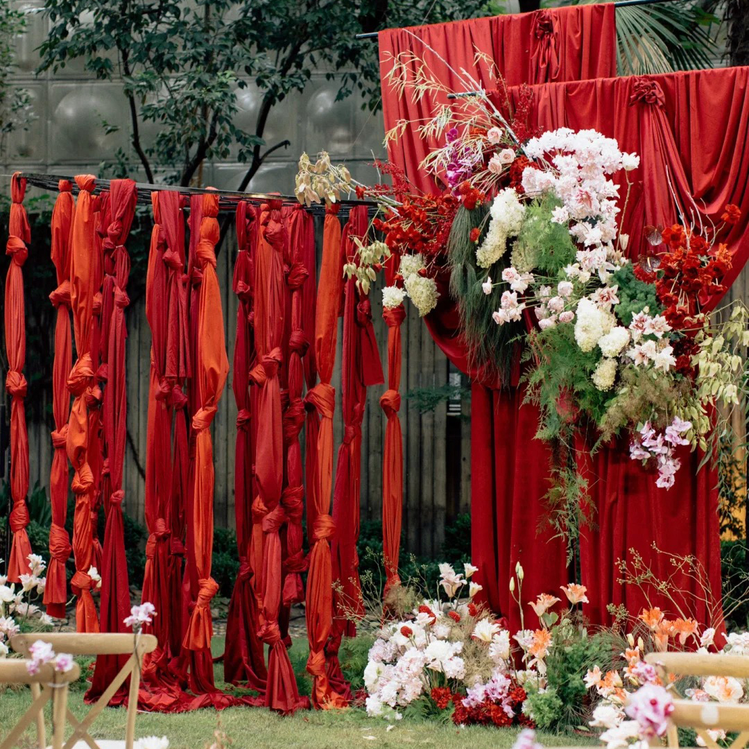 户外婚庆同心结打结麻花辫辫订婚吊顶农村婚礼婚宴布置绳结装饰布