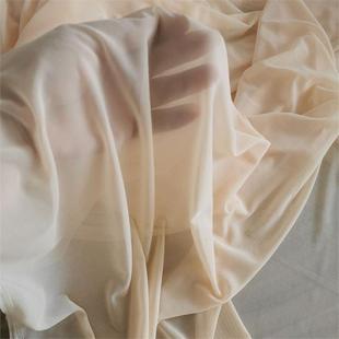 柔软黑色肤色肉色弹力网眼纱高弹力氨纶网眼布舞蹈礼服打底内衬