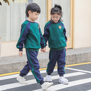 幼儿园园服新款 加厚卫衣校服儿童班服纯棉英伦学院风运动服套装