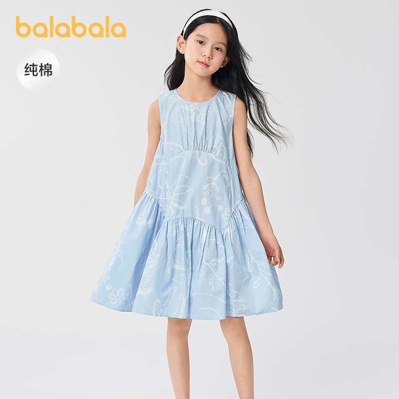 巴拉巴拉连衣裙女童纯棉背心裙