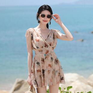 保守遮肚显瘦钢托聚拢风泡温泉游泳0324e1 泳衣女连身裙式 时尚 新款