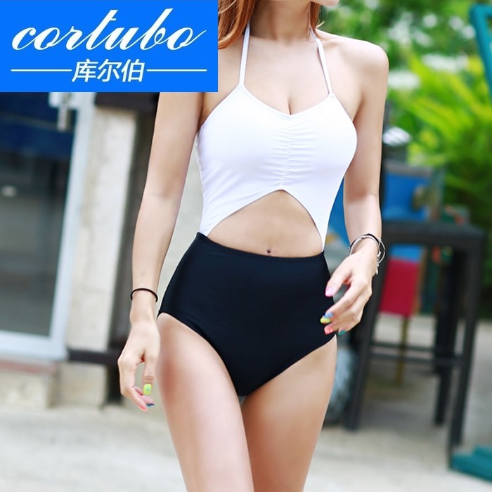 [cortubo库尔伯旗舰店连体泳衣]CORTUBO韩国高端小香风黑白配简月销量0件仅售848.75元