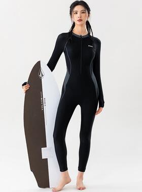 女士泳装2026新型潜水服防晒快乾连身长袖裤水母套装海边浮0204e