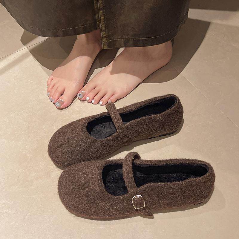 春季法式毛呢平底玛丽珍单鞋女2026新款一字扣勃肯鞋毛毛鞋0121n,女鞋,浅口单鞋,淘宝优惠券,粉丝福利购,淘宝优惠卷