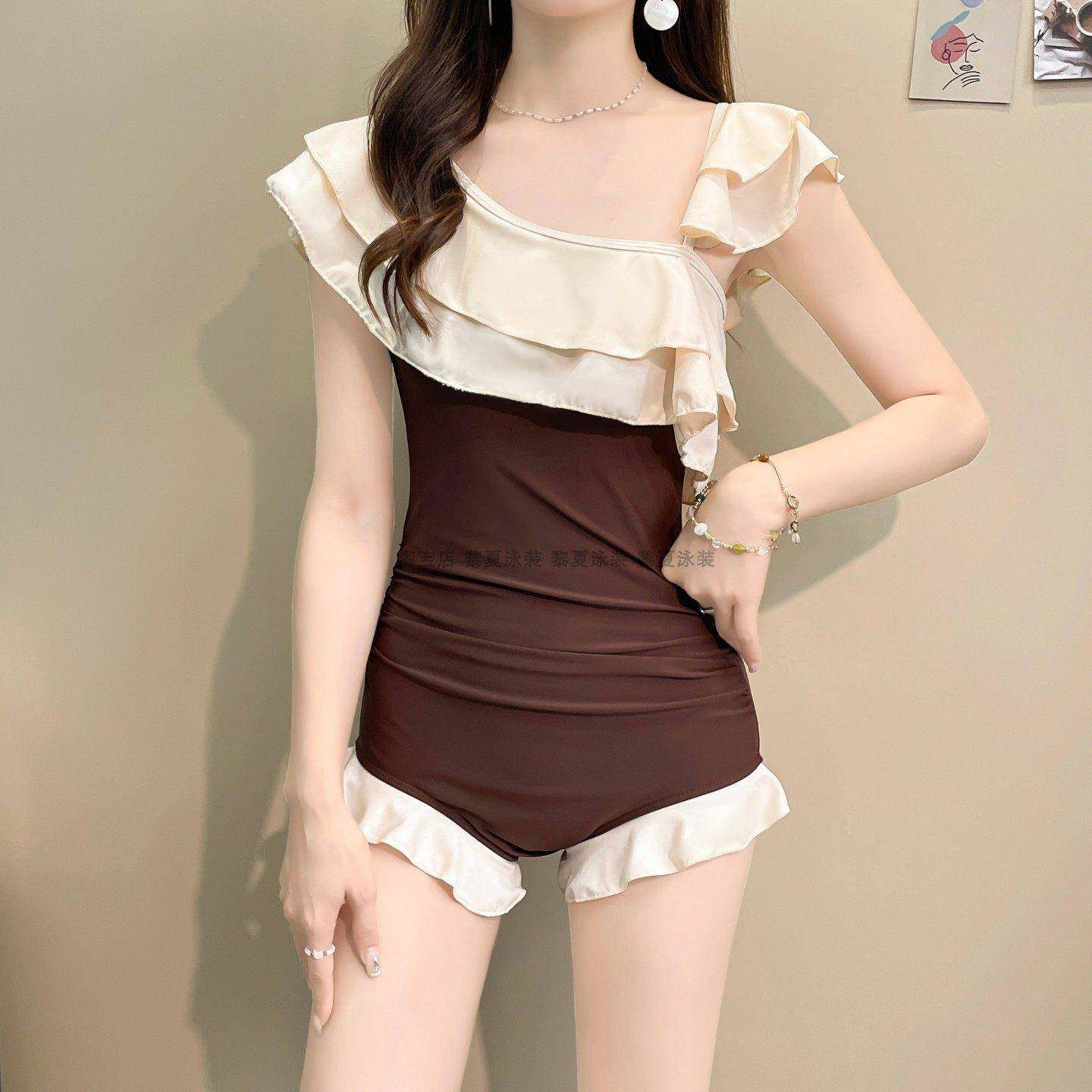 绝美泳衣女2026新款连体性感显瘦微胖遮肉一字肩高级感泡温0119r,运动/瑜伽/健身/球迷用品,连体泳衣,淘宝优惠券,粉丝福利购,淘宝优惠卷