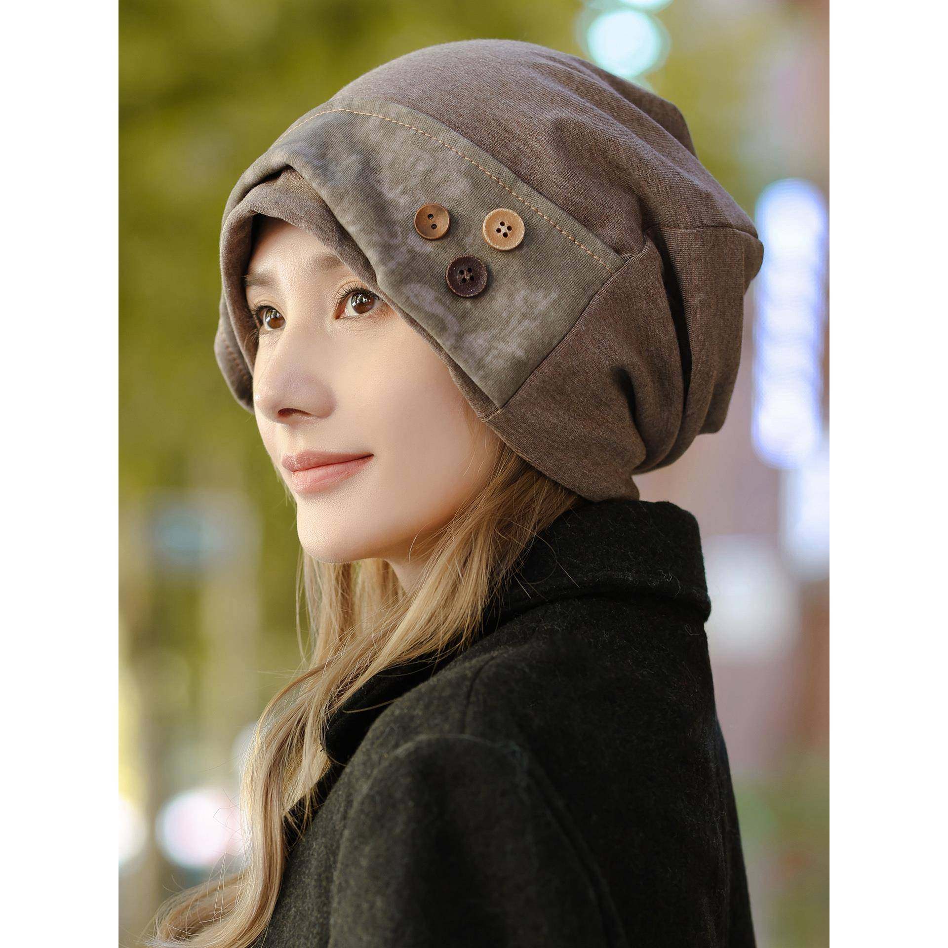 堆堆帽子女款秋冬季保暖防寒显脸小冷帽2025新款洋气时尚针1214r