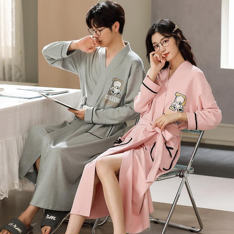 秋冬情侣睡袍女秋季中长款浴袍男士大衣2025年新款秋冬浴衣1009c