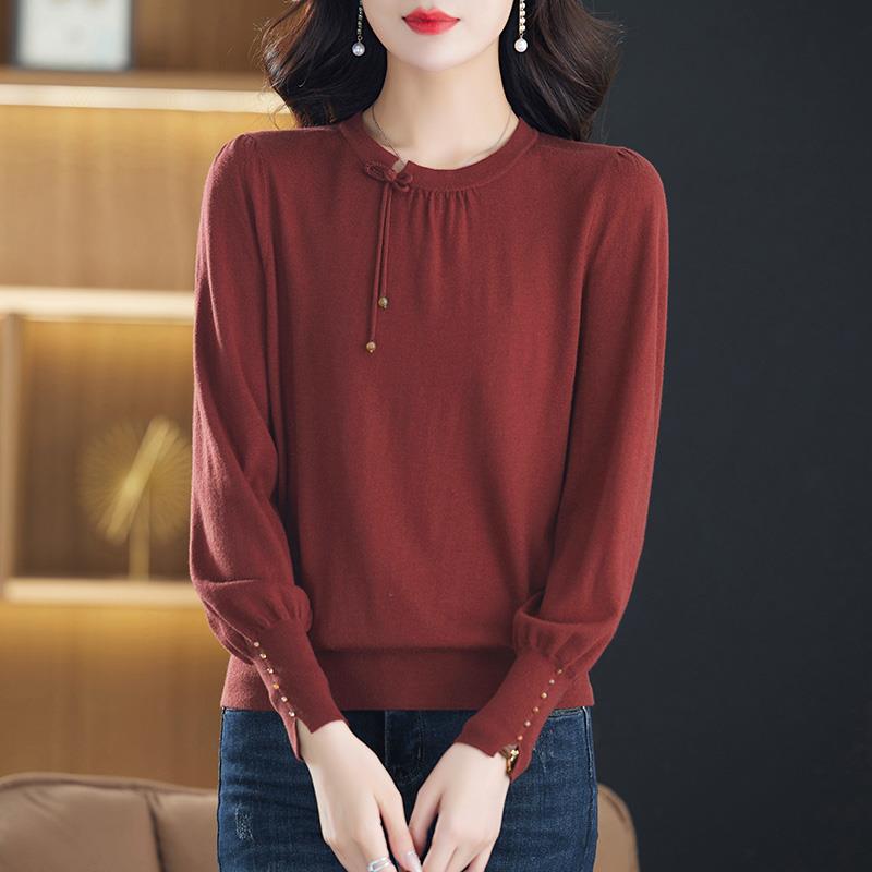 秋冬中年妈妈洋气针织衫女经典结上衣大码毛衣女1207z