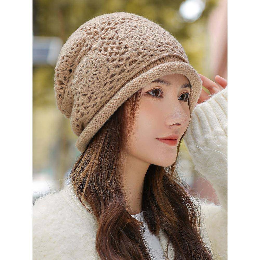 帽子女士秋冬季保暖毛线帽2025新款洋气百搭针织帽加厚堆堆1214r
