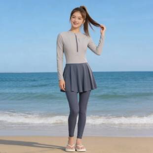 防晒冲浪浮潜水服大码 长裤 遮肉显瘦0320e 长袖 连体泳衣女2026新款