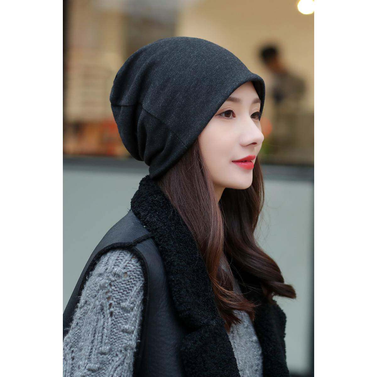 帽子女秋冬包头帽韩版潮时尚百搭套头帽围脖一体头巾帽保暖1214r