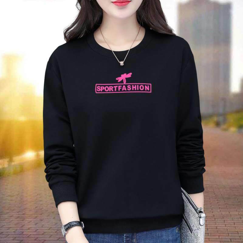 卫衣女薄款春夏季宽松洋气中年妈妈休闲圆领装上衣0408i