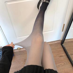 网袜女1016z 袜个性 秋冬薄款 白丝黑丝袜渐变色丝袜糖果色连裤