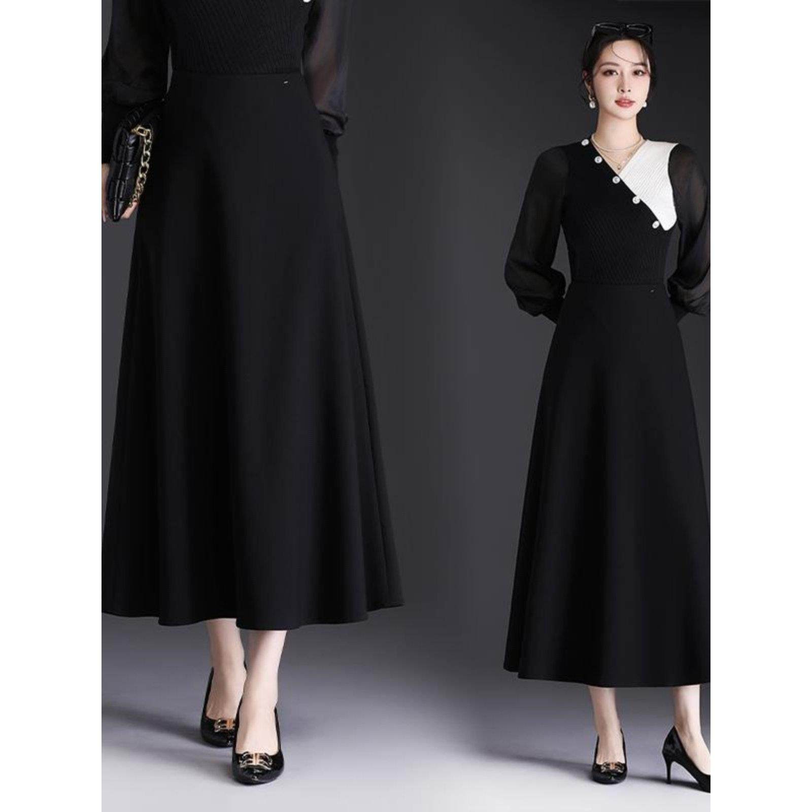 简约毛呢半身裙2026春秋新款女士气质长裙遮胯显瘦A字裙垂感0119r,女装/女士精品,半身裙,淘宝优惠券,粉丝福利购,淘宝优惠卷