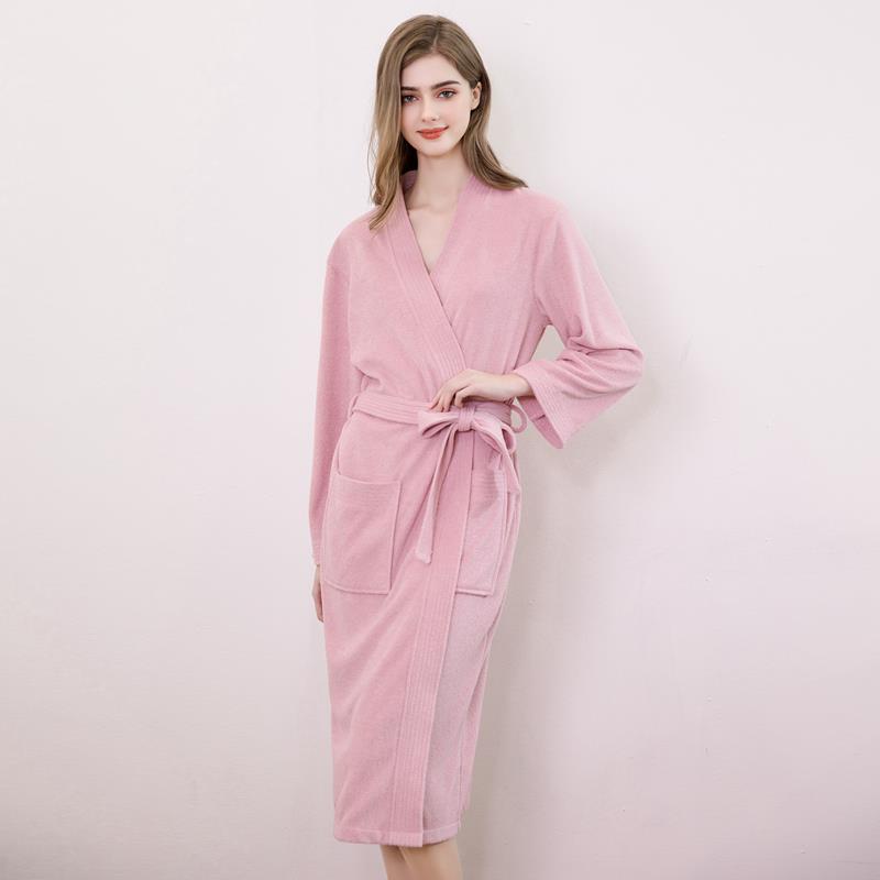 秋冬浴袍男女情侣四季通用浴衣秋成人睡衣浴巾式睡袍1009c