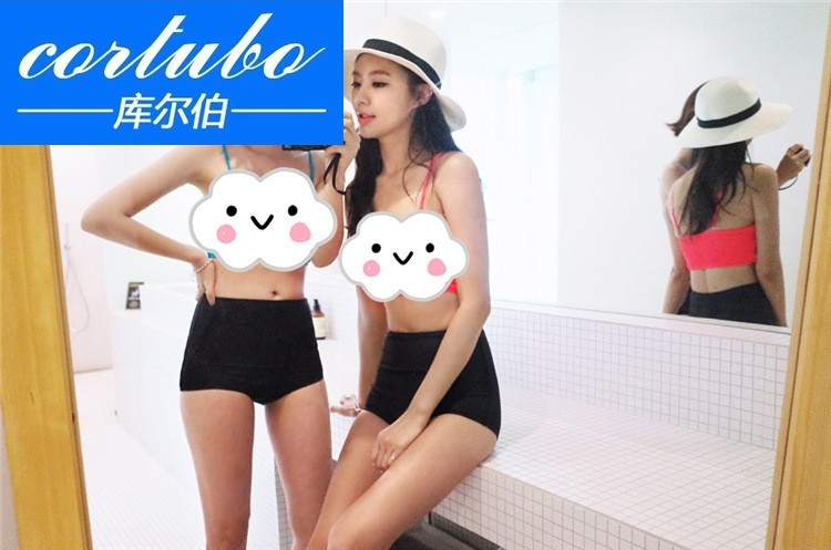[cortubo库尔伯旗舰店分体泳衣]CORTUBO单裤单独女士高腰泳裤遮月销量1件仅售266元