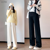 子秋冬季 外穿阔腿裤 春秋冬款 孕妇裤 加绒加厚女宽松休闲孕妇秋冬装