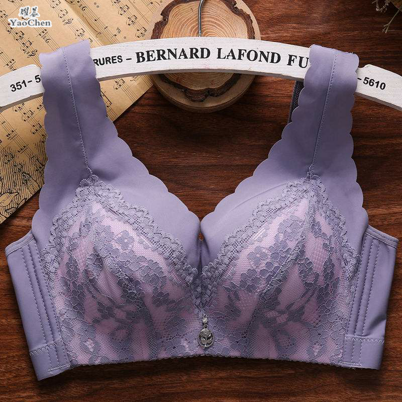 美胸女人聚拢心钢圈无上托背心式小胸皇后上薄下厚文胸女士内衣