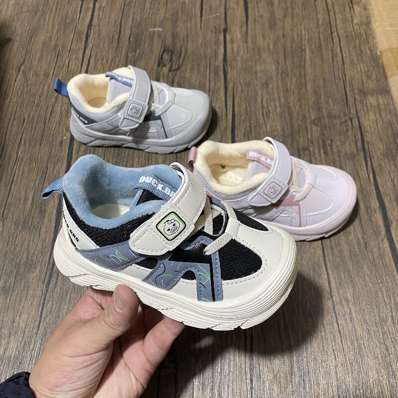 冬款加绒棉鞋男女童儿童机能鞋保暖防滑二大棉宝宝软运动学步鞋