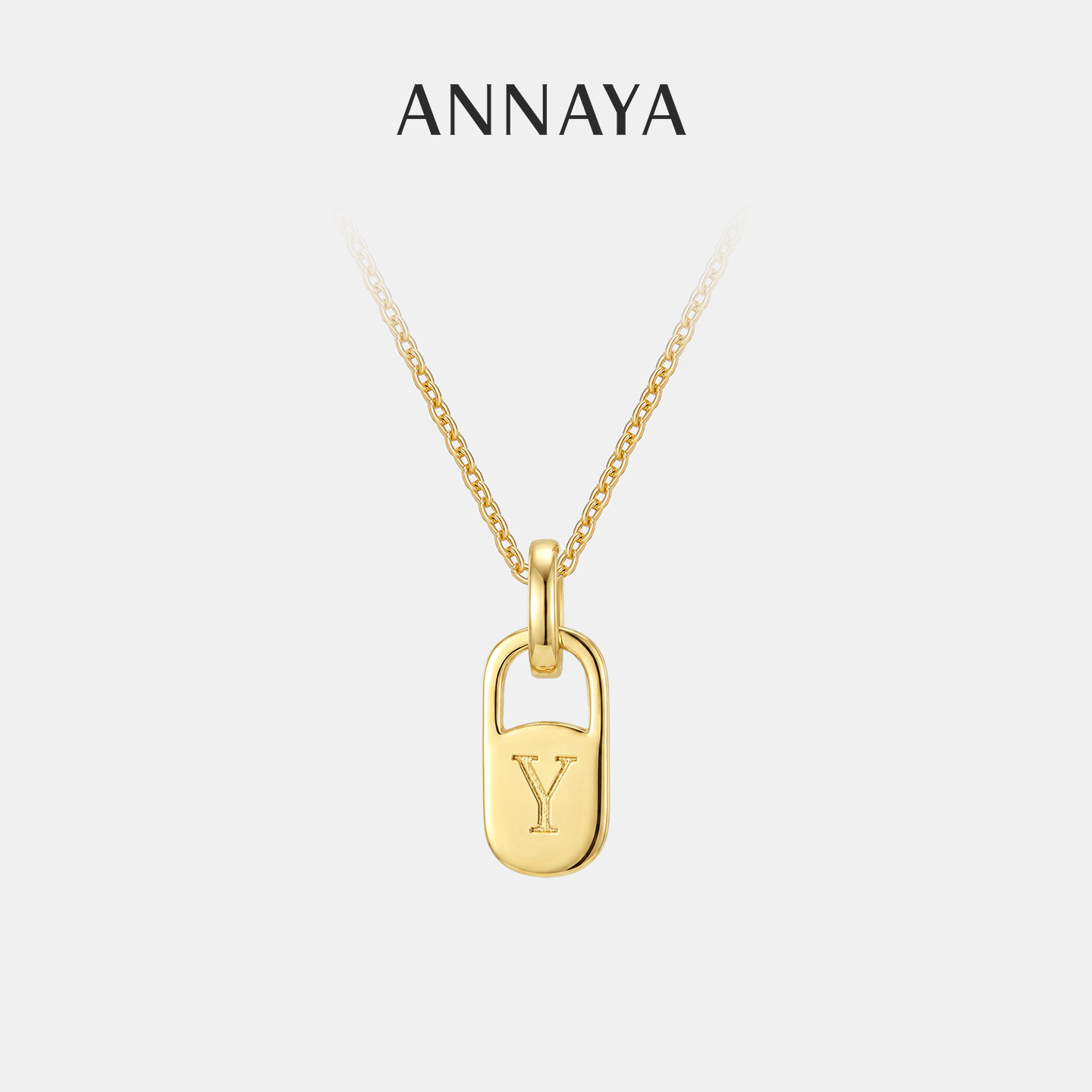Annaya字母项链锁骨链吊坠图片