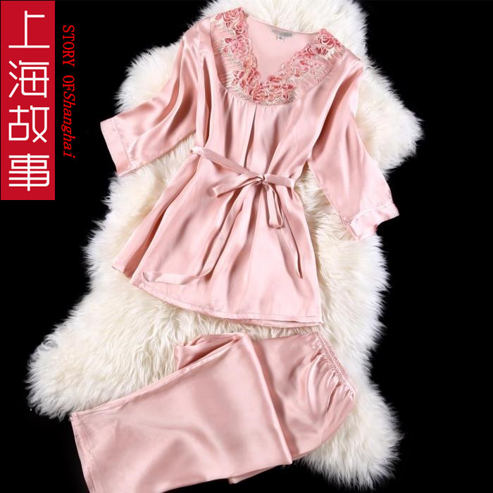 桑蚕丝真丝两件套装上海故事女