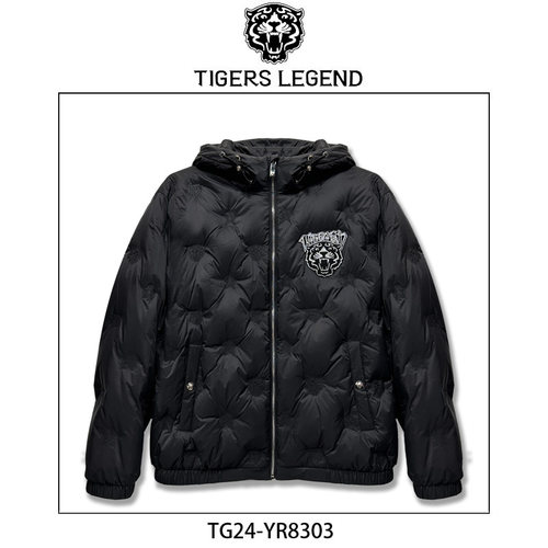 TIGERS LEGEND休闲保暖潮牌冬季夹克连帽情侣羽绒服外套YR8303