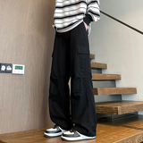 美式复古水洗做旧口袋直筒宽松休闲工装裤A166-NC5819-特P45控85，男装工装外套，电商A166