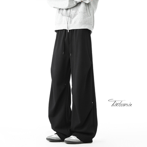 美式铆钉褶皱卫裤男春季宽松直筒休闲长裤A166-KB4019-特P35控69，男装休闲裤，电商A166