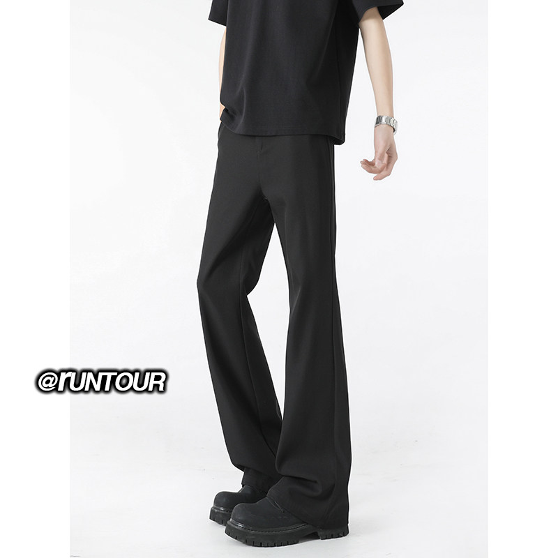 黑色美式垂感西裤男春季cleanfit微喇休闲裤子A166-K06-特P35控59,男装休闲裤,电商A166