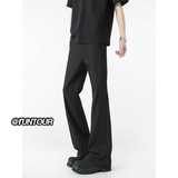 黑色美式垂感西裤男春季cleanfit微喇休闲裤子A166-K06-特P35控59，男装休闲裤，电商A166