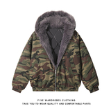 美式迷彩毛领连帽夹克棉服冬季加厚座山雕外套A166-MF2247-特P108，男装夹克，电商A166