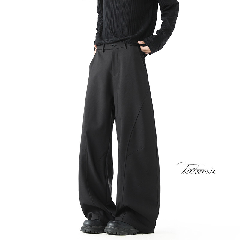 解构廓形弯刀西裤男春季cleanfit垂感长裤A166-KA5Q04-特P40控75，男装西裤，电商A166