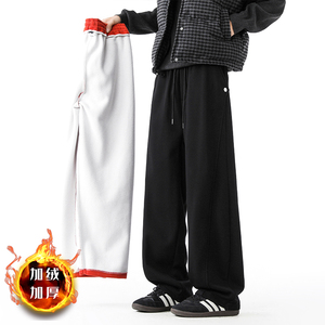 弯刀裤子男秋冬加绒卫裤宽松休闲长裤A166-NK357-特P40加绒50控78，男装休闲裤，电商A166