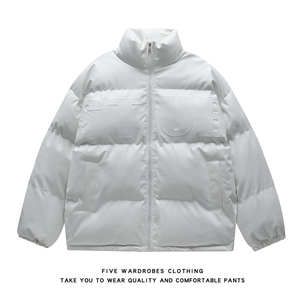 钢印字母pu棉服男冬季复古立领高街加厚面包服A166-MF2257-特P70，男装棉衣，电商A166