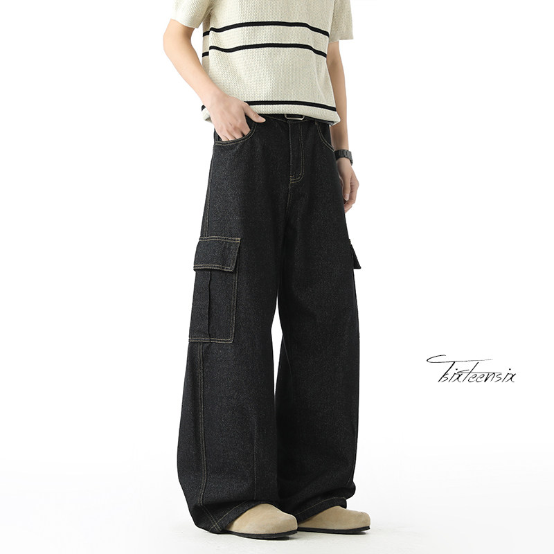 美式多口袋弯刀牛仔裤男2026春季休闲工装裤A166-NA5707-P50控88，男装牛仔裤，电商A166