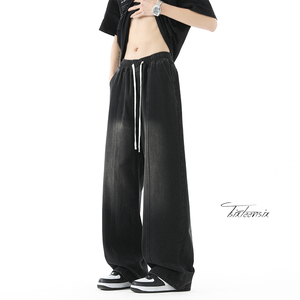 美式复古水洗直筒牛仔裤男春季宽松阔腿长裤A166-K274-特P35控68图片
