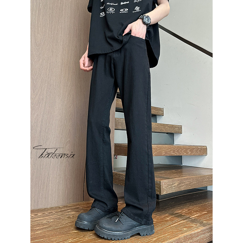 黑色微喇牛仔裤男夏季美式复古弹力裤子A166-NA5403-特P30控59,男装牛仔裤,电商A166