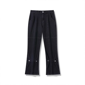 美式微喇牛仔裤男夏宽松直筒潮百搭休闲长裤子A166-K035-P45控75图片