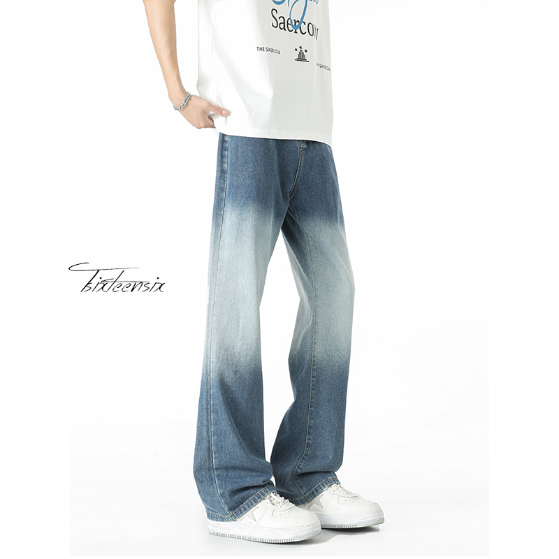 美式渐变微喇牛仔裤男秋季cleanfit高街裤A166-NA5605-特P35控69，男装牛仔裤，电商A166