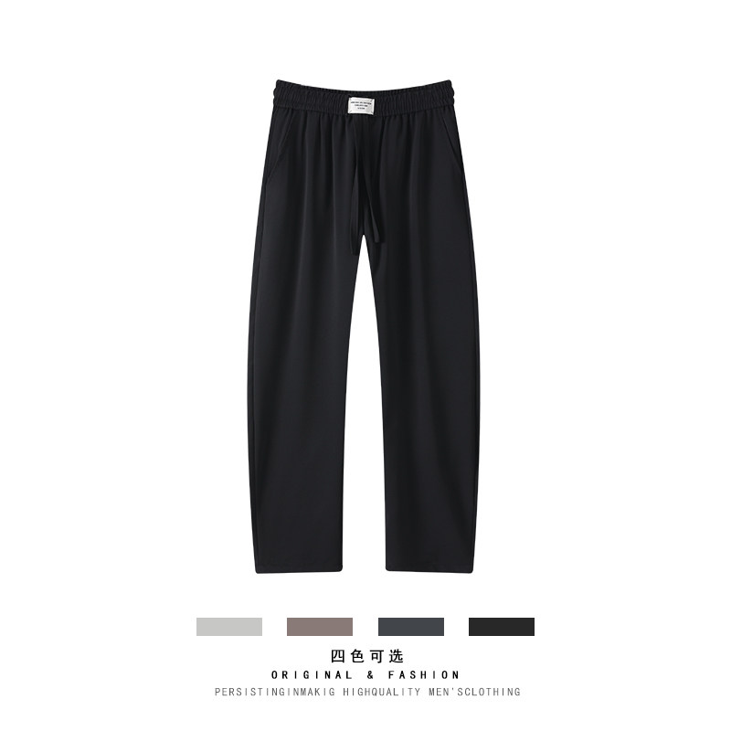 冰丝休闲裤男夏季宽松直筒垂感美式弯刀西裤A166-KA5405-P45控78,男装西裤,电商A166